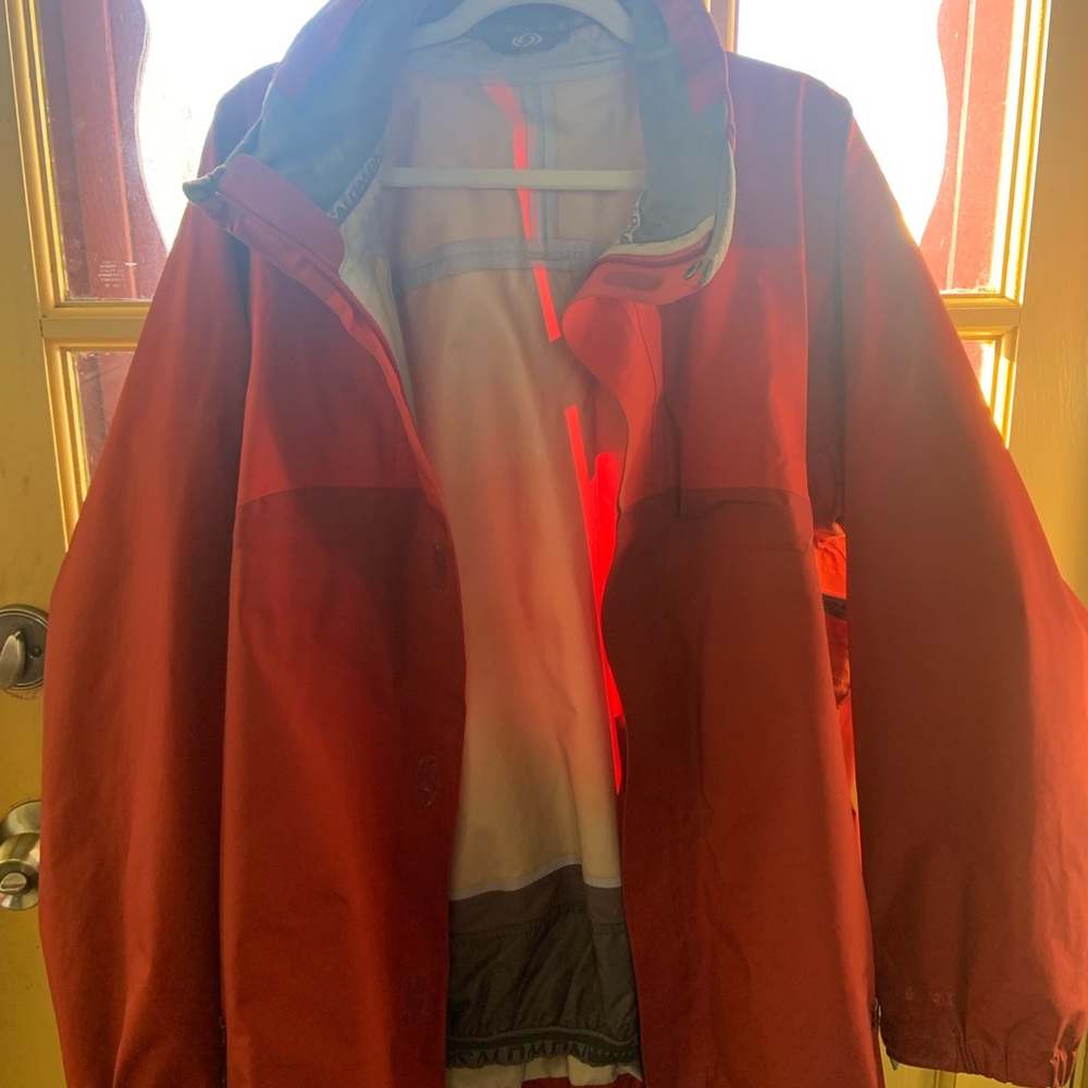 Salomon Red and Gray Hooded Jacket
